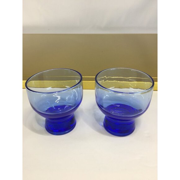 Japanese Cold Sake Cups Glass Blue and Green - Set of 4 - Picture 4 of 16